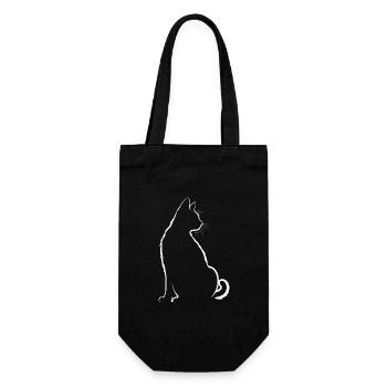 cat, cat motif, cute, gift, gift ideas - Gift Bag for Bottles - black - Front