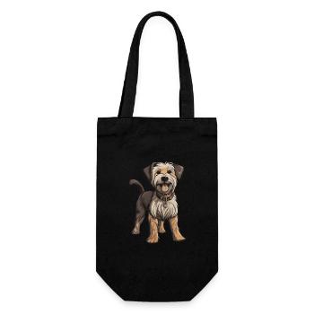 Yorkshire Terrier Hund - Geschenkbeutel für Flaschen - Schwarz - Vorne