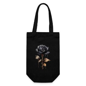 Einzelne schwarze Rose mit Stiel Dunkelheit - Geschenkbeutel für Flaschen - Schwarz - Vorne