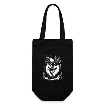 FINNISCHER LAPPHUND Krone Hunde Hund Wilsigns - Geschenkbeutel für Flaschen - Schwarz - Vorne