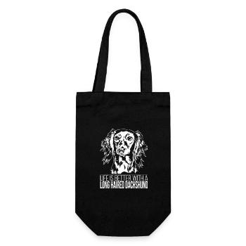 Long Haired Dachshund life is better Dog Wilsigns - Gift Bag for Bottles - black - Front