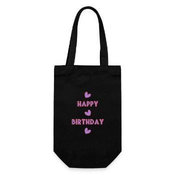 ALLES GUTE ZUM GEBURTSTAG!. ALLES GUTE ZUM GEBURTSTAG!. JAHRESTAG. - Geschenkbeutel für Flaschen - Schwarz - Vorne