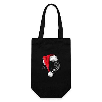 Santa Bordeauxdogge Weihnachten Hunde Wilsigns - Geschenkbeutel für Flaschen - Schwarz - Vorne