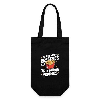 Pommes Frites Fritten Fast Food - Geschenkbeutel für Flaschen - Schwarz - Vorne