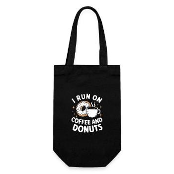 Donut Donuts Süßigkeiten Bagel - Geschenkbeutel für Flaschen - Schwarz - Vorne