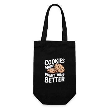 Cookies Cookie Biscuits Biscuits Chocolate - Gift Bag for Bottles - black - Front
