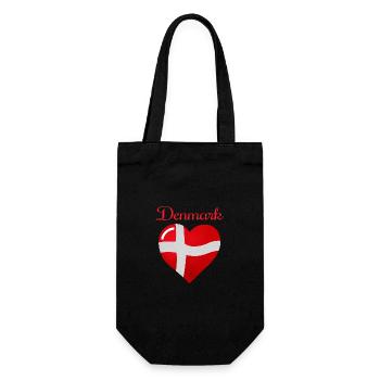Flagge Dänemarks - Geschenkbeutel für Flaschen - Schwarz - Vorne