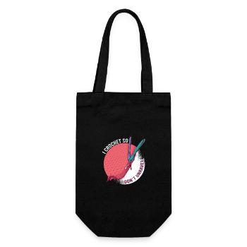 Crochet knitting sewing motif - gift idea - Gift Bag for Bottles - black - Front