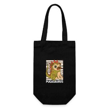 geschenk - mops pug hundeliebhaber pugasaurus - Geschenkbeutel für Flaschen - Schwarz - Vorne