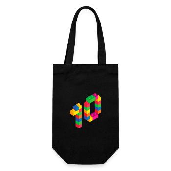 Bâtiment en bloc mignon 10e anniversaire Cadeau 10 ans - Sac à bouteille - noir - Devant