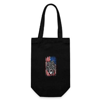 4th of July Mushroom Morel Hunting Usa Flag - Geschenkbeutel für Flaschen - Schwarz - Vorne