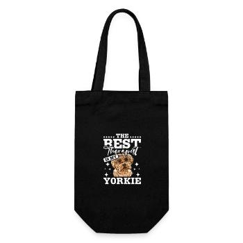 The best therapist is my Yorkie - Gift Bag for Bottles - black - Front