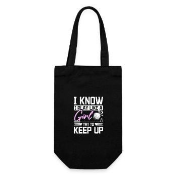 I know I play golf like a girl try to keep up - Gift Bag for Bottles - black - Front