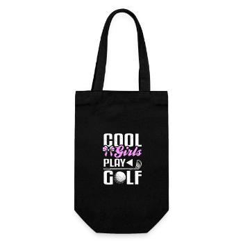 Cool girls play golf, design for golf girl - Geschenkbeutel für Flaschen - Schwarz - Vorne