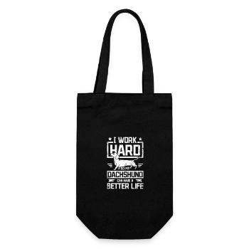 Travailler dur pour que mon teckel puisse avoir une vie meilleure - Sac à bouteille - noir - Devant