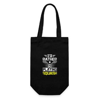 I'd rather be playing squash game - Gift Bag for Bottles - black - Front