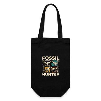 Dinosaur Fossil Hunter Digger for Paleontologist - Gift Bag for Bottles - black - Front