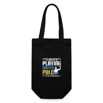 I'd rather be playing water polo - Geschenkbeutel für Flaschen - Schwarz - Vorne