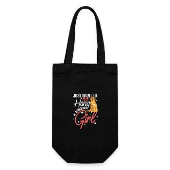 Just want to hang with my girl golden retriever - Geschenkbeutel für Flaschen - Schwarz - Vorne