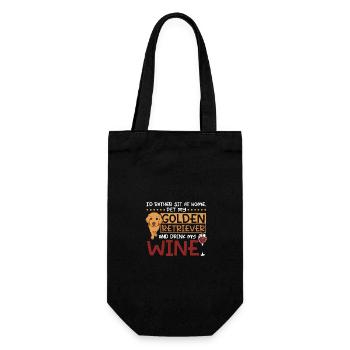Asseyez-vous à la maison caressez mon golden retriever et buvez du vin - Sac à bouteille - noir - Devant