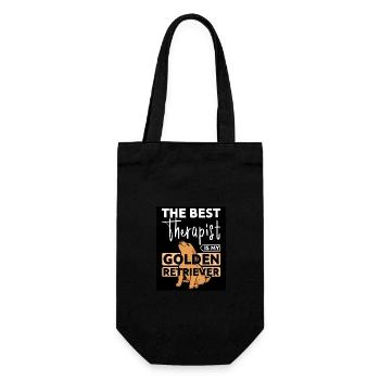 The best therapist is my golden retriever - Gift Bag for Bottles - black - Front