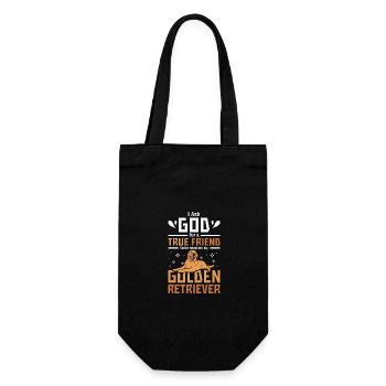 God send me a true friend my golden retriever - Gift Bag for Bottles - black - Front