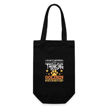 I was thinking about my golden retriever - Geschenkbeutel für Flaschen - Schwarz - Vorne