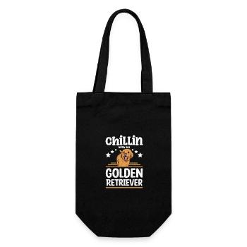 Chillin avec mon golden retriever - Sac à bouteille - noir - Devant