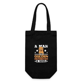 A man a golden retriever a soul - Geschenkbeutel für Flaschen - Schwarz - Vorne