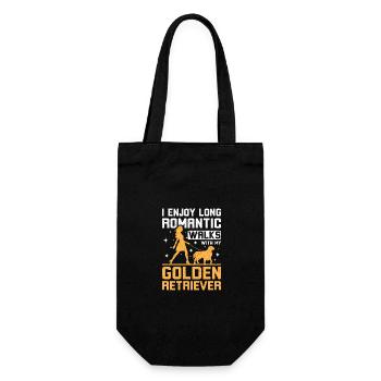 Long romantic walks with my Golden Retriever - Geschenkbeutel für Flaschen - Schwarz - Vorne