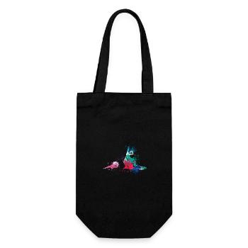 colorful splash art dog lover German shepherd - Geschenkbeutel für Flaschen - Schwarz - Vorne