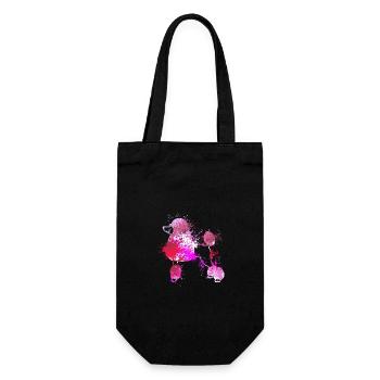 colorful splash art dog lover Poodle - Gift Bag for Bottles - black - Front