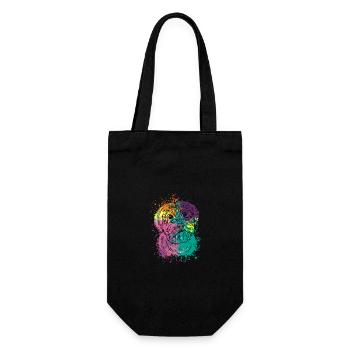 Colorful Splash Art Dog Lover Yorkie - Gift Bag for Bottles - black - Front