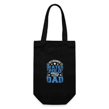 Father My favorite water polo player calls me dad - Geschenkbeutel für Flaschen - Schwarz - Vorne