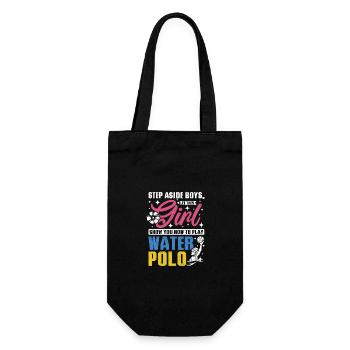 Let this girl show you how to play water polo - Gift Bag for Bottles - black - Front