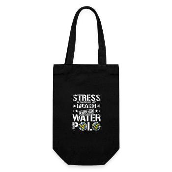 Stress is caused by not playing enough water polo - Geschenkbeutel für Flaschen - Schwarz - Vorne