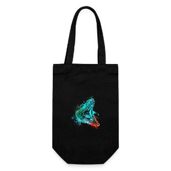 Splash art Marine Dinosaur mosasaurus head - Geschenkbeutel für Flaschen - Schwarz - Vorne