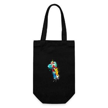 Splash art Dinosaur sauropod diplodocus head - Gift Bag for Bottles - black - Front