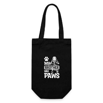 My brother has paws cocker spaniel - Geschenkbeutel für Flaschen - Schwarz - Vorne