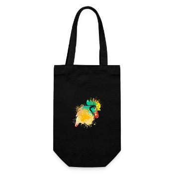 Colerfull Splash Art Farm animals chicken head - Gift Bag for Bottles - black - Front