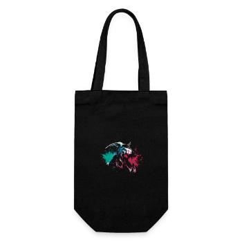 Colerfull Splash Art Farm animals Goat head - Geschenkbeutel für Flaschen - Schwarz - Vorne
