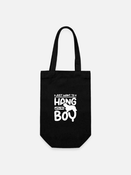 Just want to hang with my boy cocker spaniel - Geschenkbeutel für Flaschen - Schwarz