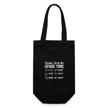 Things I do in my spare time play ping pong - Gift Bag for Bottles - black - Front