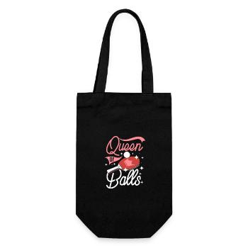 Women Girl Funny Queen of ping pong balls - Gift Bag for Bottles - black - Front