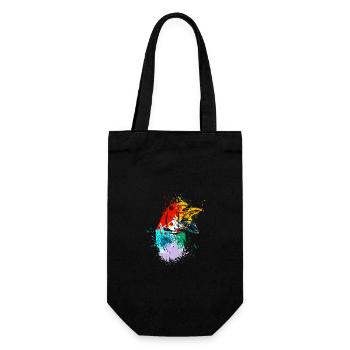 Colorful Splash Art Farm animals goose head - Geschenkbeutel für Flaschen - Schwarz - Vorne