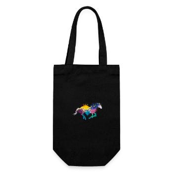Colorful Splash Art Farm animaux Cheval - Sac à bouteille - noir - Devant
