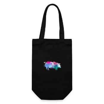 Colorful Splash Art Farm animals pig - Gift Bag for Bottles - black - Front