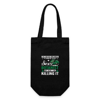 funny sexy botanist - Geschenkbeutel für Flaschen - Schwarz - Vorne