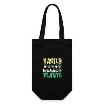 Easily distracted by plants Botanist - Geschenkbeutel für Flaschen - Schwarz - Vorne