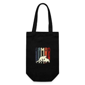 Combattant de sambo vintage rétro - Sac à bouteille - noir - Devant